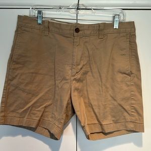 J Crew men’s 33” waist shorts with 7” inseam in khaki